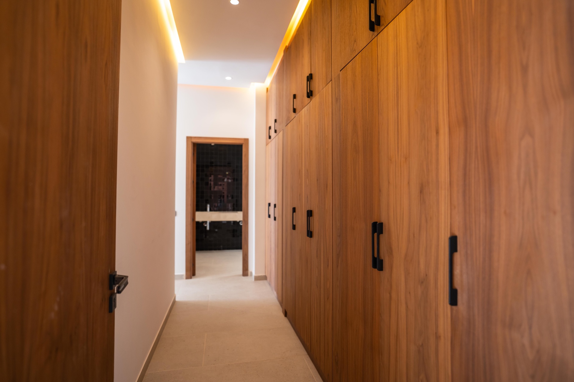 Couloir dressing en noyer